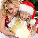 Children shine with joy at Christmas. 
