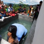 First baptism in Tepeyac’s new baptistery.